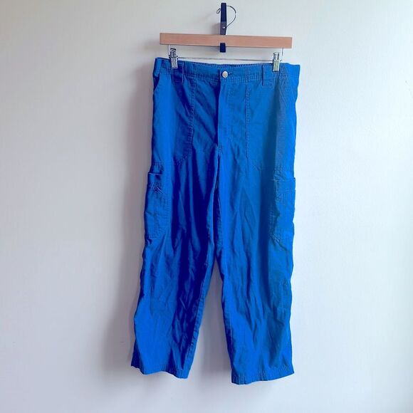 Men’s Carhartt Royal Blue Scrub Pants Textured Cargo Small Short - Picture 1 of 8